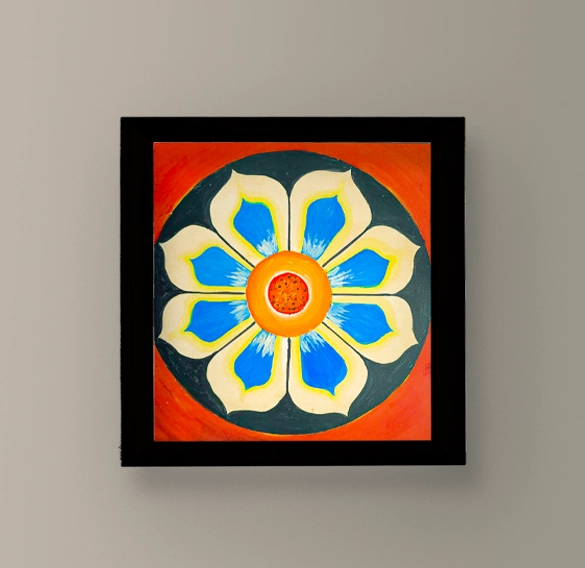 The Painting Featuring a Floral Pattern